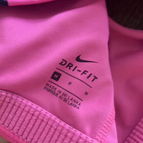 Nike Logo Just Do It Spellout Pink Pull On Sports Bra Unlined Medium - Picture 4 of 4